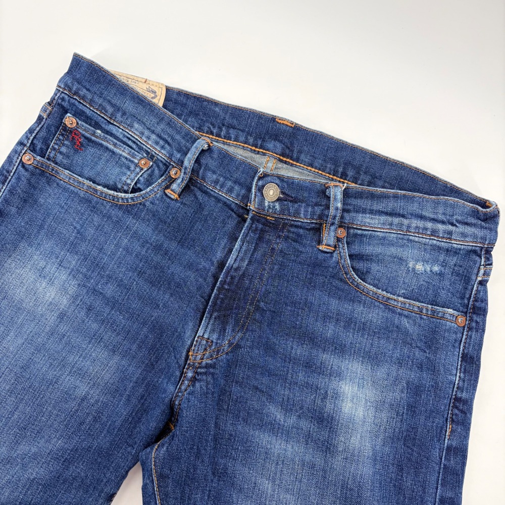 Polo Ralph Lauren Jeans Mens 32x32 Blue Sullivan Slim Distressed Vintage Denim
